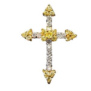 Vintage white and yellow diamonds I’m sterling silver 1980’s looks real